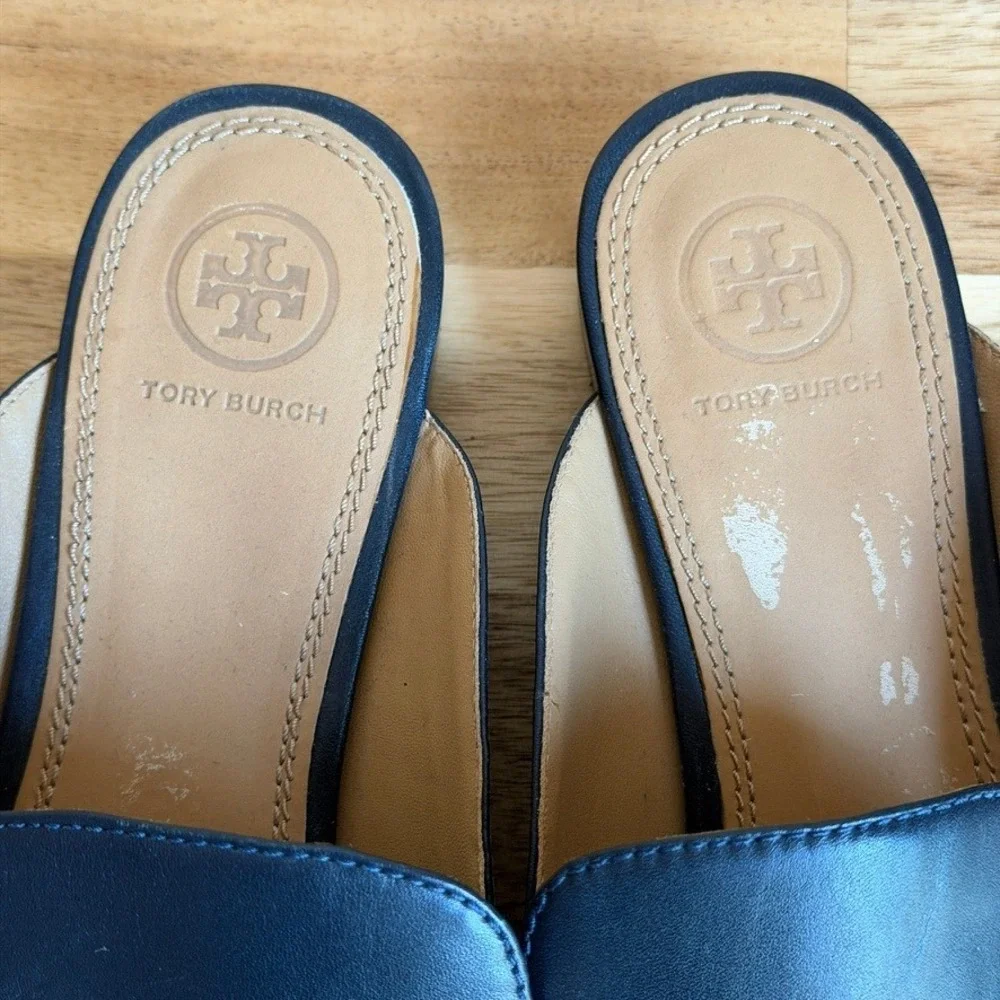 Tory Burch Amelia Backless Loafer Navy Blue Size 9